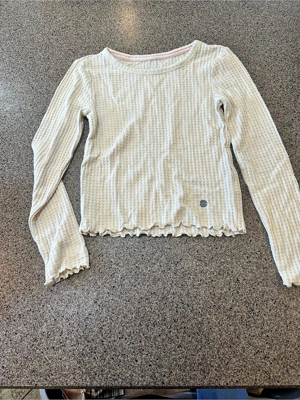 Cream Long Sleeve Top Size 7